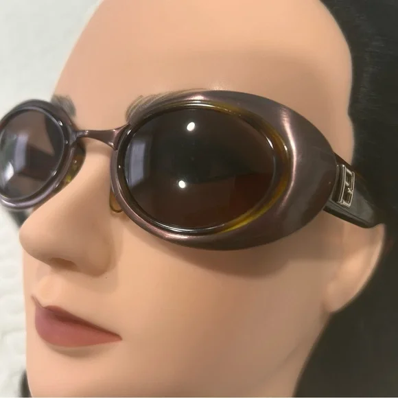 Fendi sunglasses lunette Brielle cat eye brown Italy vintage 90s y2K unisex - Picture 4 of 15